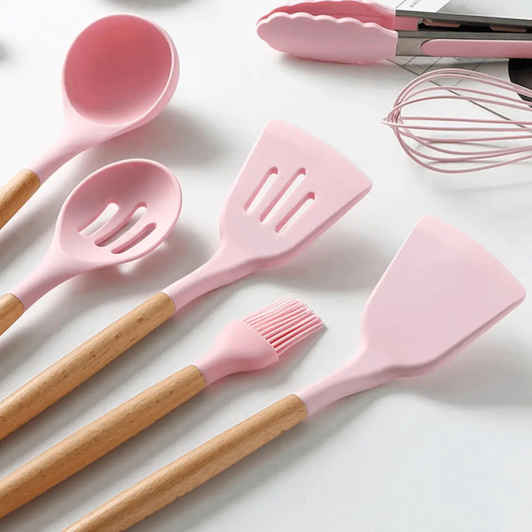 Premium Siliconen Keukenset – Hittebestendig, Milieuvriendelijk & Stijlvol Gereedschap voor Moeiteloos Koken-DeWoonVallei-DeWoonVallei