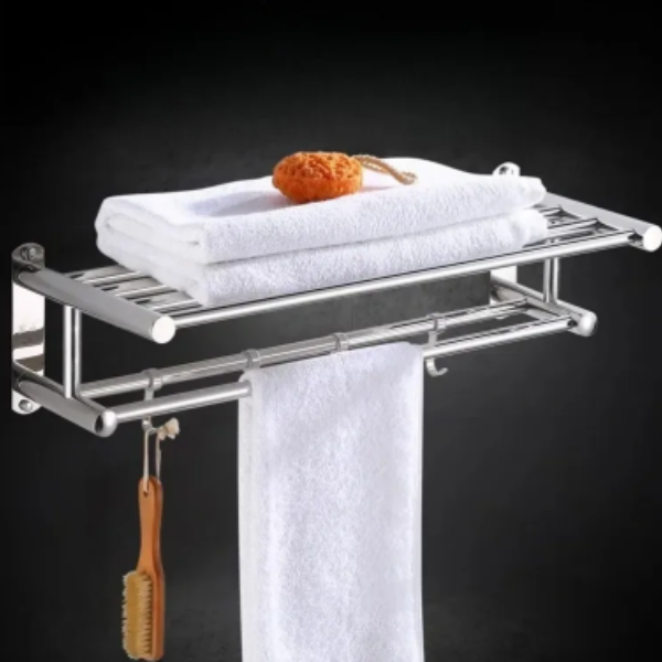 RVS Wandhanddoekrek Ruimtebesparende Moderne Badkamer Organizer-Bathroom-DeWoonVallei-50cm-DeWoonVallei