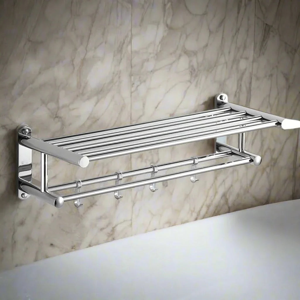 RVS Wandhanddoekrek Ruimtebesparende Moderne Badkamer Organizer-Bathroom-DeWoonVallei-60cm-DeWoonVallei