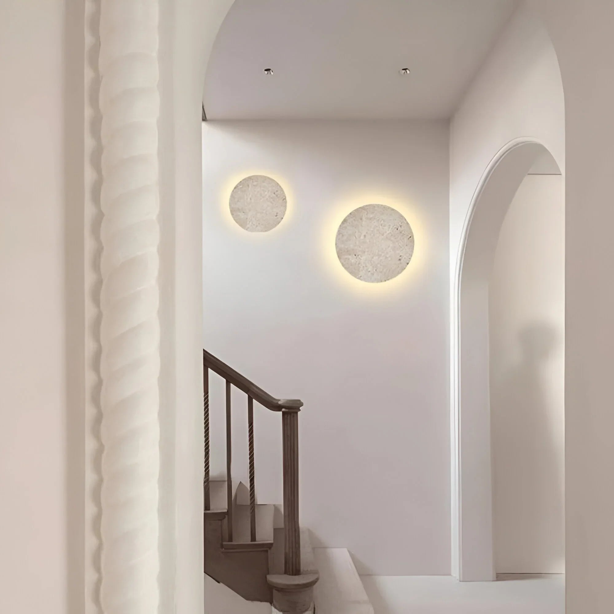 Ronde Stenen Wandlamp Natuurlijke Elegantie en Moderne Warmte-Wall Light-DeWoonVallei-DeWoonVallei