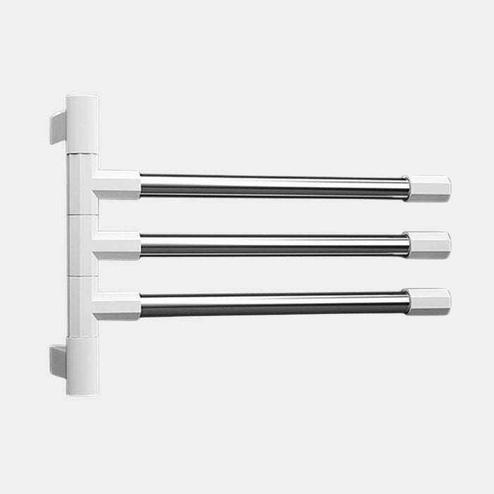 Roterende Wand Handdoekhouder – Slim Opbergsysteem & Ruimtebesparend Design-Bathroom-DeWoonVallei-Wit-3 Staven-DeWoonVallei