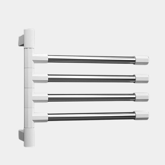 Roterende Wand Handdoekhouder – Slim Opbergsysteem & Ruimtebesparend Design-Bathroom-DeWoonVallei-Wit-4 Staven-DeWoonVallei