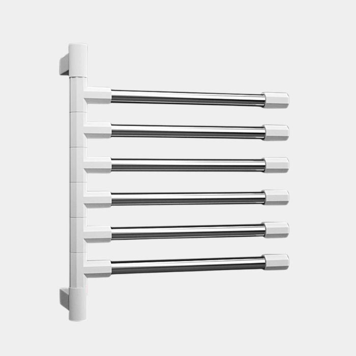 Roterende Wand Handdoekhouder – Slim Opbergsysteem & Ruimtebesparend Design-Bathroom-DeWoonVallei-Wit-6 Staven-DeWoonVallei