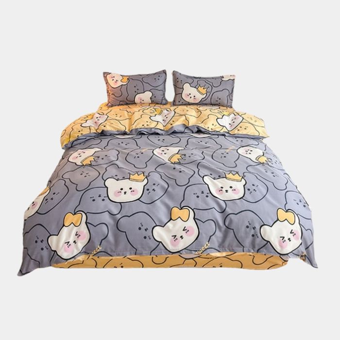 Schattig Dierenprint Beddengoed – Speels Ontwerp & Gezellig Slaapcomfort-Home & Garden-DeWoonVallei-Beer A-150cm x 200cm 3 Stuks-DeWoonVallei