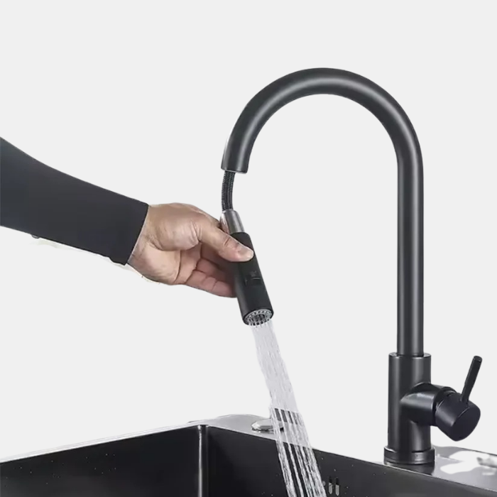 Sensor Keukenkraan – Slimme Uittrekbare Kraan met Geborsteld Nikkel en Touch Bediening-DeWoonVallei-Zwart-DeWoonVallei