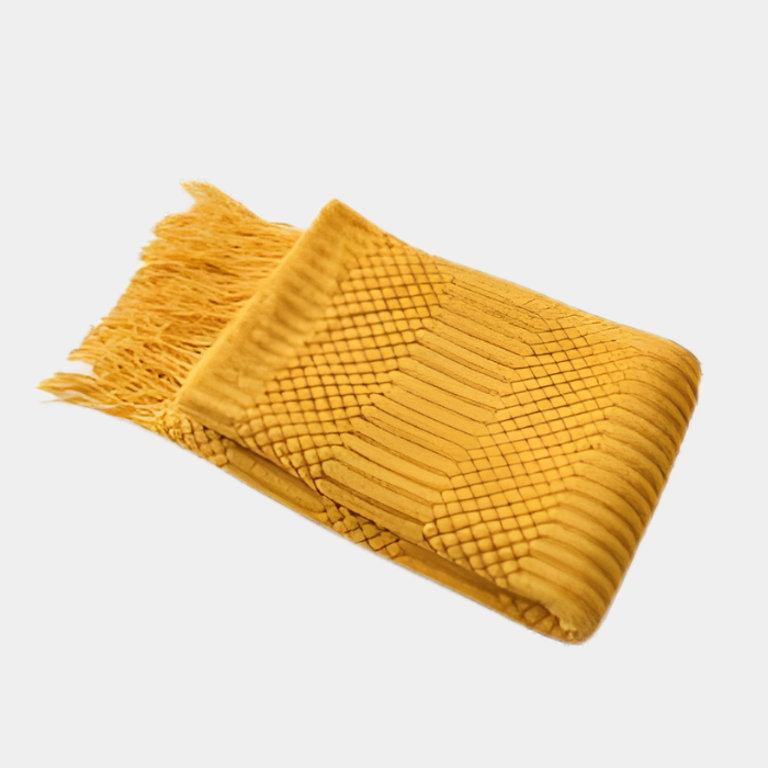Vintage Gebreide Tassel Deken - Tijdloze Warmte & Klassieke Gezelligheid-Home & Garden-DeWoonVallei-Geel-DeWoonVallei