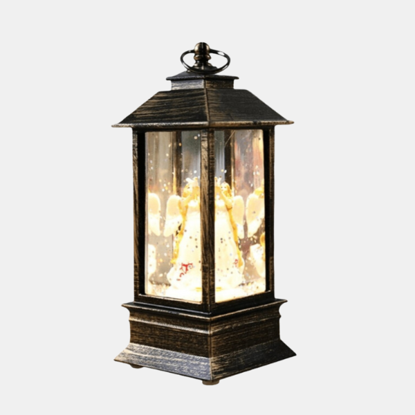 Vintage Kerstlantaarn met Warm LED-licht – Sfeervolle Feestdecoratie met Timerfunctie en Dubbele Voeding voor een Gezellige Kerstsfeer-DeWoonVallei-Engel-DeWoonVallei