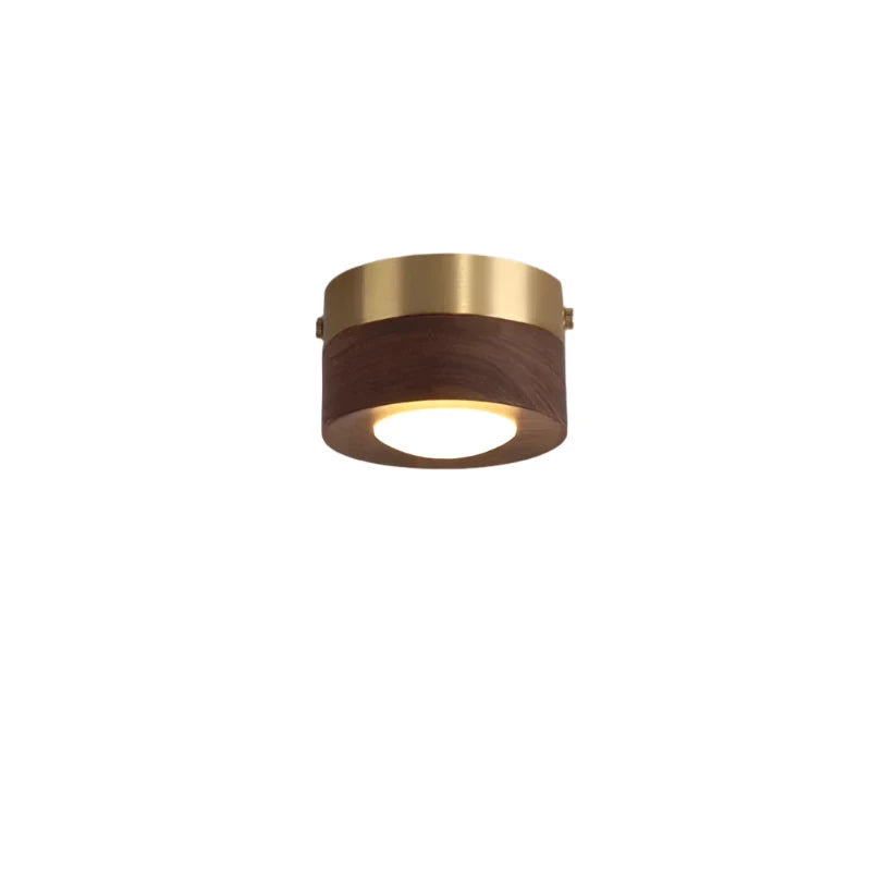 Walnoothouten Plafondlamp met LED Schijnwerper – Elegant Natuurlijk Ontwerp voor Warme en Sfeervolle Interieurs-DeWoonVallei-DeWoonVallei