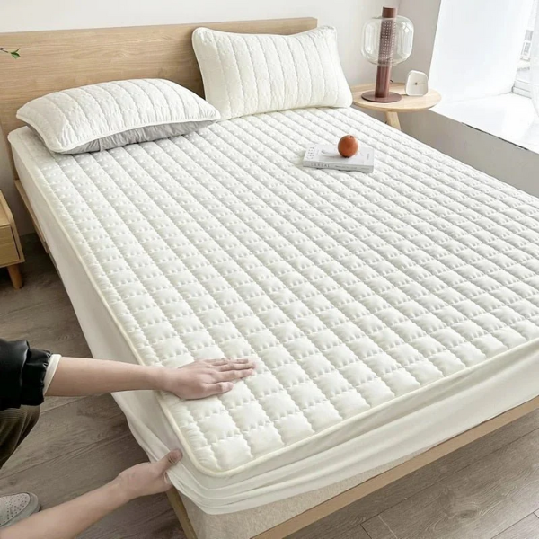 Waterdichte Matrasbeschermer King Size, Koel, Ademend, Hypoallergeen en Geluidloos Matrasovertrek voor Diepe Slaapcomfort-Bedding-DeWoonVallei-Wit-90x200x30cm (Single bed)-DeWoonVallei
