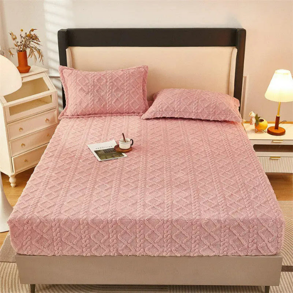 Zacht Fluwelen Dekbedovertrek Luxe Beddengoed voor Gezellige, Ademende en Stijlvolle Slaapkamercomfort-Bedding-DeWoonVallei-Lichtroze-Bedlaken 90 x 200cm-DeWoonVallei