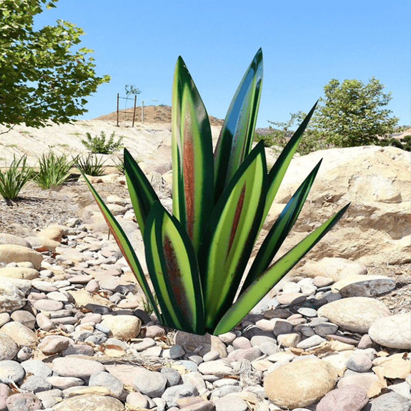 Zonne Agave Tuinlamp – Handgemaakt Design & Waterdichte Buitenverlichting-Home & Garden-DeWoonVallei-Groen-27 cm-DeWoonVallei