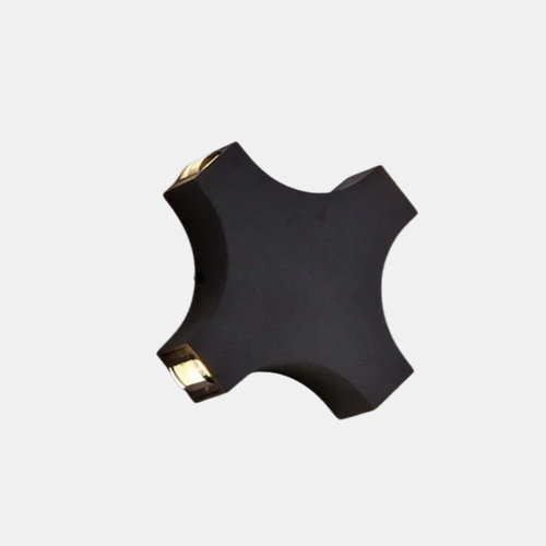 12W LED Buitenwandlamp Cross Laser Waterdicht Up Down Warm Wit Zwarte Afwerking-Wall Light-DeWoonVallei-DeWoonVallei