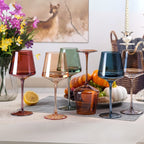 Handmade Rainbow Wine Glass Set of 6 – Luxury & Colorful Design