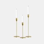 3-Delige Kandelaar Set Elegante Sculpturale Vormgeving voor Warme Sfeer-Candle Holders-DeWoonVallei-Goud-DeWoonVallei