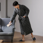 3-laags Gewatteerde Winterbadjas voor Ultieme Warmte en Comfort-bathrobe-DeWoonVallei-Donkergrijs-XXXL-DeWoonVallei