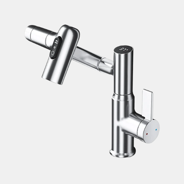 360 Draaibare Keukenmengkraan Slim Ontwerp voor Modern Comfort-Faucets-DeWoonVallei-IJzig Zilver-DeWoonVallei