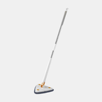 360° Draaibare Schoonmaakmop Driehoekige Microvezelkop voor Gemakkelijk Verwijderen van Stof en Vuil-Home-DeWoonVallei-Witte & Gele Mopsteel-X 1 Pads-DeWoonVallei