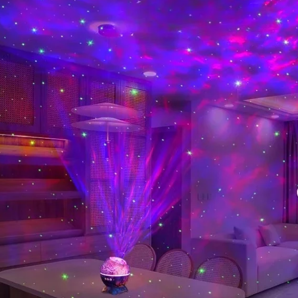 360° Galaxy Projector Nachtlamp met Bluetooth Muziek Rustgevende Nebula Sfeer voor Slaap en Thuis-Night Light-DeWoonVallei-DeWoonVallei