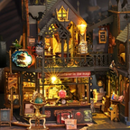 3D Houten Boekhuis Puzzel met LED-verlichting Magisch Decoratief Model voor Thuis & Cadeau-Toys & Games-DeWoonVallei-DeWoonVallei