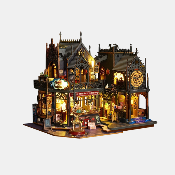 3D Houten Boekhuis Puzzel met LED-verlichting Magisch Decoratief Model voor Thuis & Cadeau-Toys & Games-DeWoonVallei-DeWoonVallei