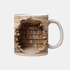 3D Keramische Boekenplank Mok Stijlvolle Boekenthema Mok voor Huis en Kantoor-libiyi-DeWoonVallei-B-DeWoonVallei
