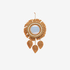 Macramé Spiegel met Kralen – Boho Wanddecoratie