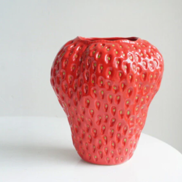 Aardbei Keramische Vaas Creatief Ontwerp en Vrolijke Woondecoratie-Pots-DeWoonVallei-Rood Groot-DeWoonVallei
