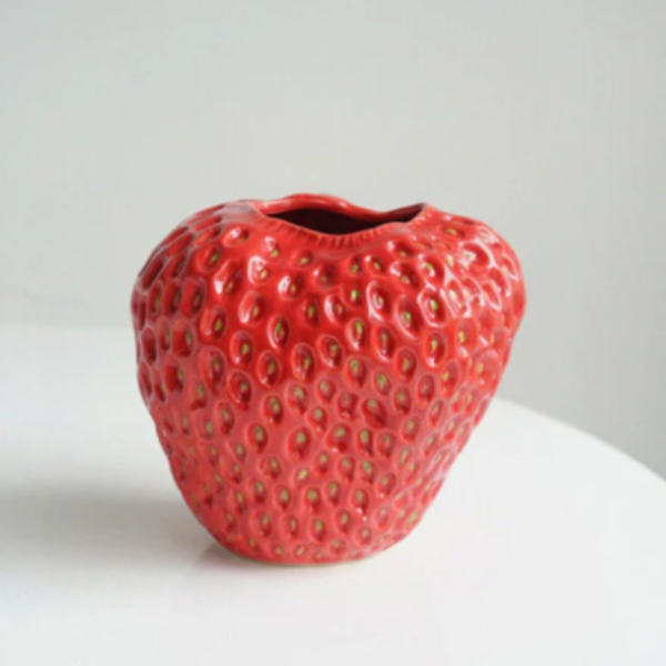 Aardbei Keramische Vaas Creatief Ontwerp en Vrolijke Woondecoratie-Pots-DeWoonVallei-Rood Klein-DeWoonVallei