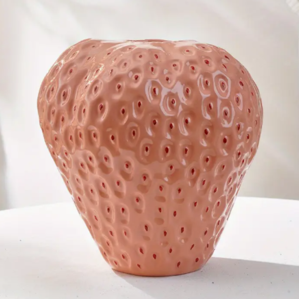 Aardbei Keramische Vaas Creatief Ontwerp en Vrolijke Woondecoratie-Pots-DeWoonVallei-Roze Groot-DeWoonVallei