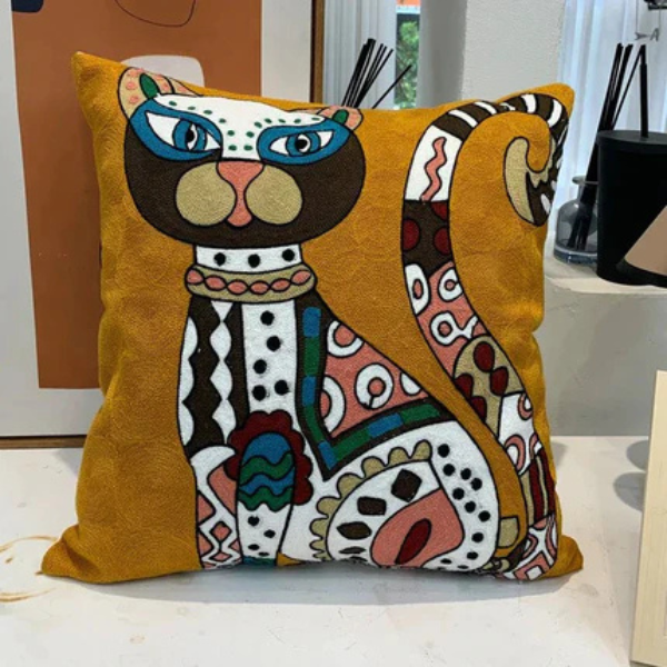 Abstract Geborduurd Kussenhoes Moderne Kunststijl, Zacht Katoen Comfort-Cushion Cover-DeWoonVallei-DeWoonVallei