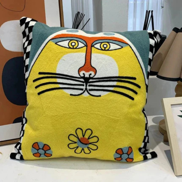 Abstract Geborduurd Kussenhoes Moderne Kunststijl, Zacht Katoen Comfort-Cushion Cover-DeWoonVallei-DeWoonVallei