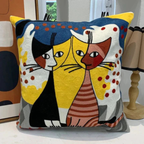 Abstract Geborduurd Kussenhoes Moderne Kunststijl, Zacht Katoen Comfort-Cushion Cover-DeWoonVallei-DeWoonVallei