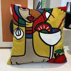 Abstract Geborduurd Kussenhoes Moderne Kunststijl, Zacht Katoen Comfort-Cushion Cover-DeWoonVallei-DeWoonVallei
