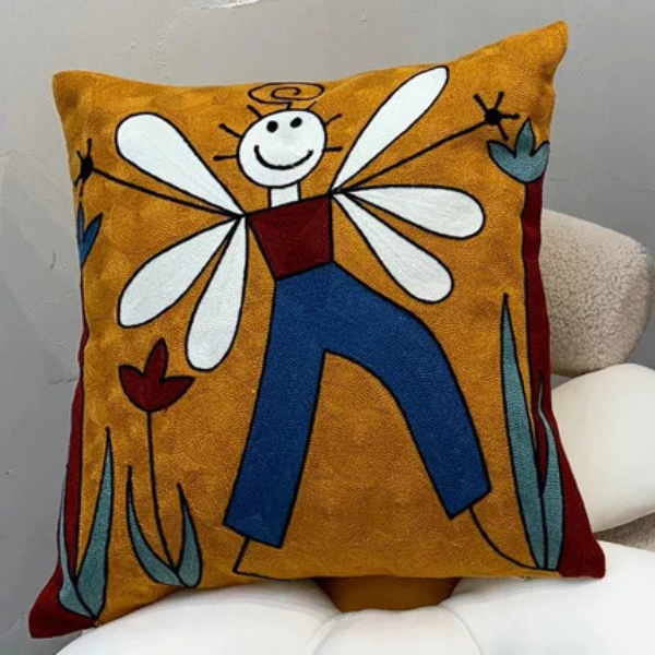 Abstract Geborduurd Kussenhoes Moderne Kunststijl, Zacht Katoen Comfort-Cushion Cover-DeWoonVallei-DeWoonVallei