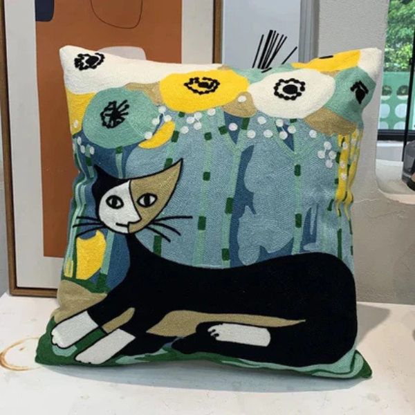 Abstract Geborduurd Kussenhoes Moderne Kunststijl, Zacht Katoen Comfort-Cushion Cover-DeWoonVallei-DeWoonVallei