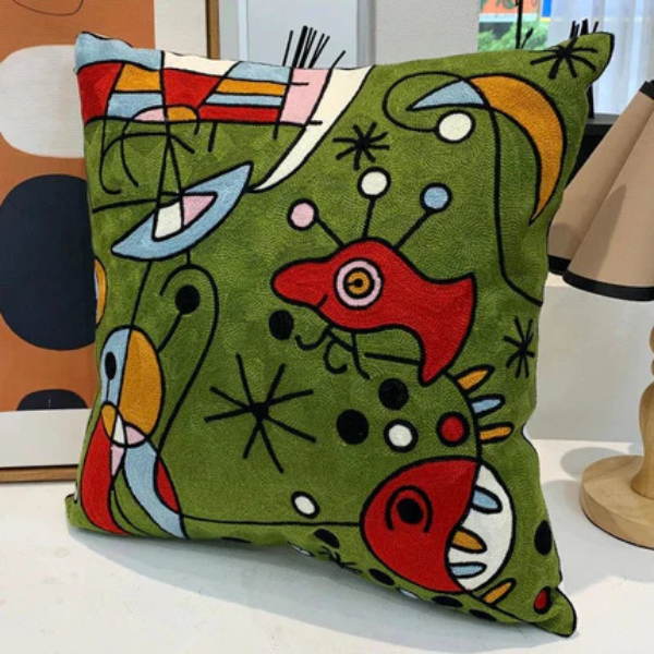 Abstract Geborduurd Kussenhoes Moderne Kunststijl, Zacht Katoen Comfort-Cushion Cover-DeWoonVallei-DeWoonVallei