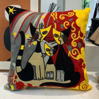 Abstract Geborduurd Kussenhoes Moderne Kunststijl, Zacht Katoen Comfort-Cushion Cover-DeWoonVallei-DeWoonVallei