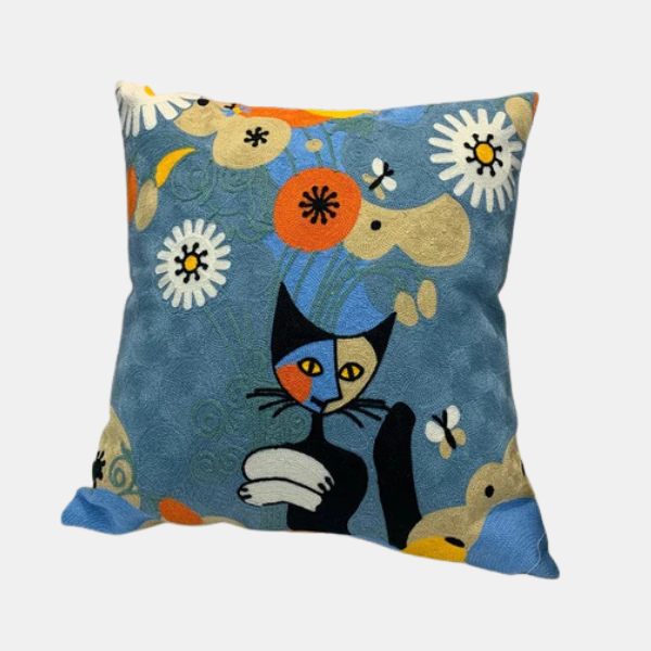 Abstract Geborduurd Kussenhoes Moderne Kunststijl, Zacht Katoen Comfort-Cushion Cover-DeWoonVallei-DeWoonVallei