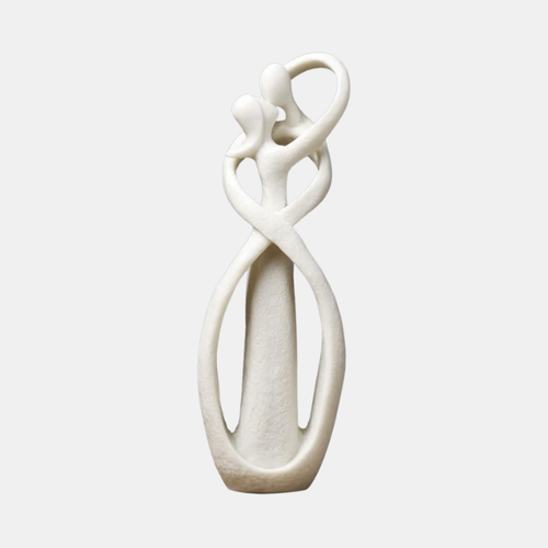 Abstract Liefdesbeeld – Elegant Woondecor dat Eeuwige Verbondenheid en Genegenheid Symboliseert-DeWoonVallei-Wit-DeWoonVallei