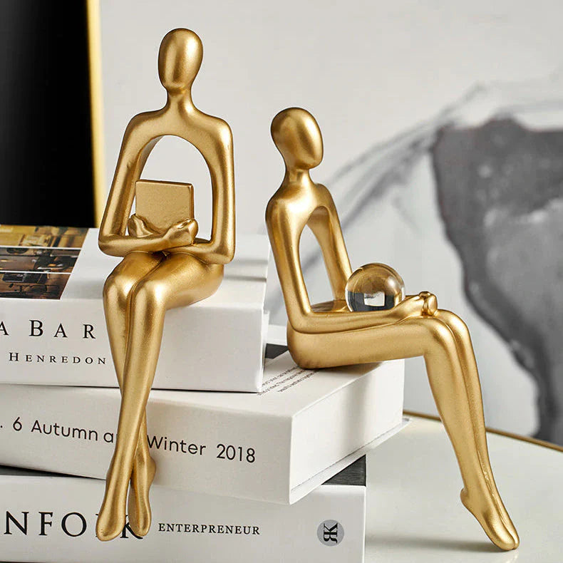 Abstracte Boekenplank Figuren – Moderne Decoratieve Sculpturen van Hoogwaardig Resin-Home & Decor-DeWoonVallei-DeWoonVallei