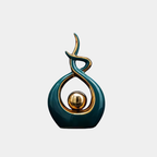 Abstracte Keramische Sculptuur met Gouden Accenten – Luxe Moderne Decoratie voor Tijdloze Elegantie-Sculptures-DeWoonVallei-DeWoonVallei