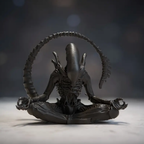 Alien Meditatie Beeldje Resin Kunst Decor voor Rust-Figurine-DeWoonVallei-DeWoonVallei
