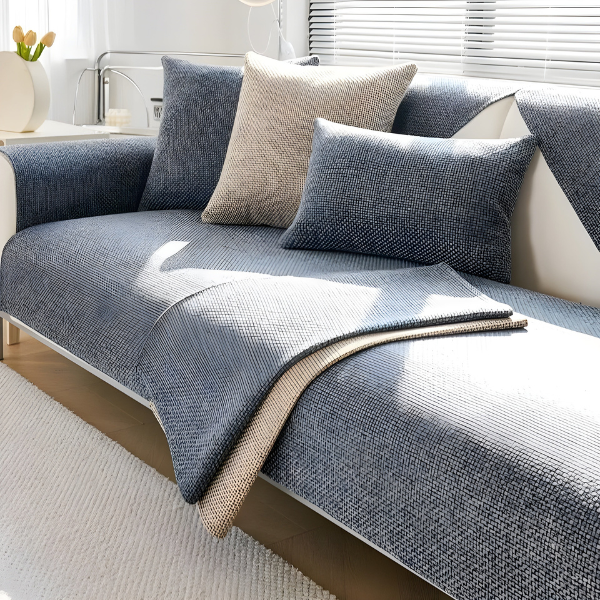 All-Season Antislip Sofa Hoes met Rekbare, Comfortabele Bescherming-Slipcovers-DeWoonVallei-70x70 cm-Donkergrijs-DeWoonVallei