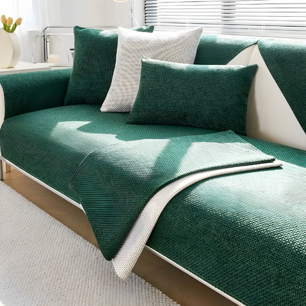 All-Season Antislip Sofa Hoes met Rekbare, Comfortabele Bescherming-Slipcovers-DeWoonVallei-70x70 cm-Groen-DeWoonVallei