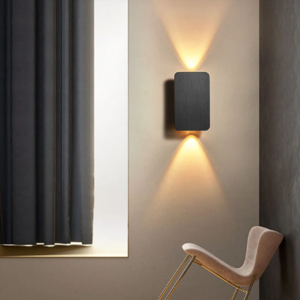 Aluminium Rechthoekige 2-Licht LED Wandlamp Modern Minimalistisch Verlichting voor Thuis-Wall Lights-DeWoonVallei-DeWoonVallei