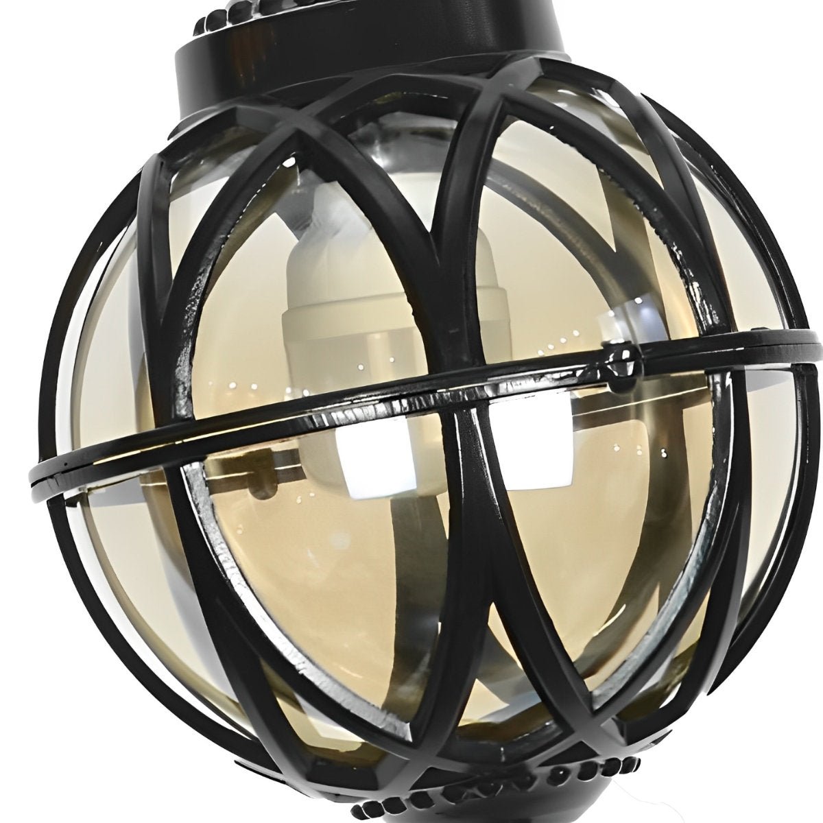Aluminium Retro Glazen Bol Buitenlamp – Waterproof Hanglamp met Verstelbare Ketting-Ceiling Lamp-DeWoonVallei-DeWoonVallei