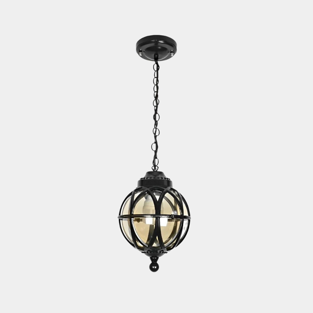 Aluminium Retro Glazen Bol Buitenlamp – Waterproof Hanglamp met Verstelbare Ketting-Ceiling Lamp-DeWoonVallei-DeWoonVallei