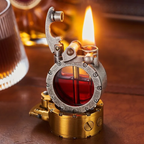 Antieke Kerosene Aansteker Vintage Metalen Behuizing met Kijkvenster Hervulbaar Ontwerp-Flame lighter-DeWoonVallei-DeWoonVallei