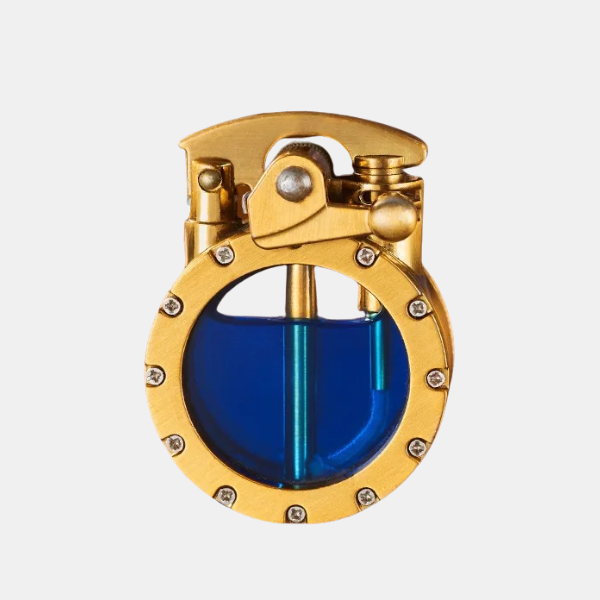 Antieke Kerosene Aansteker Vintage Metalen Behuizing met Kijkvenster Hervulbaar Ontwerp-Flame lighter-DeWoonVallei-Goud (5 x 6 cm)-DeWoonVallei