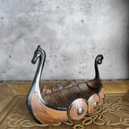 Antieke Viking Schip Organizer – Handgemaakt Design & Historische Woondecoratie-Home & Garden-DeWoonVallei-DeWoonVallei